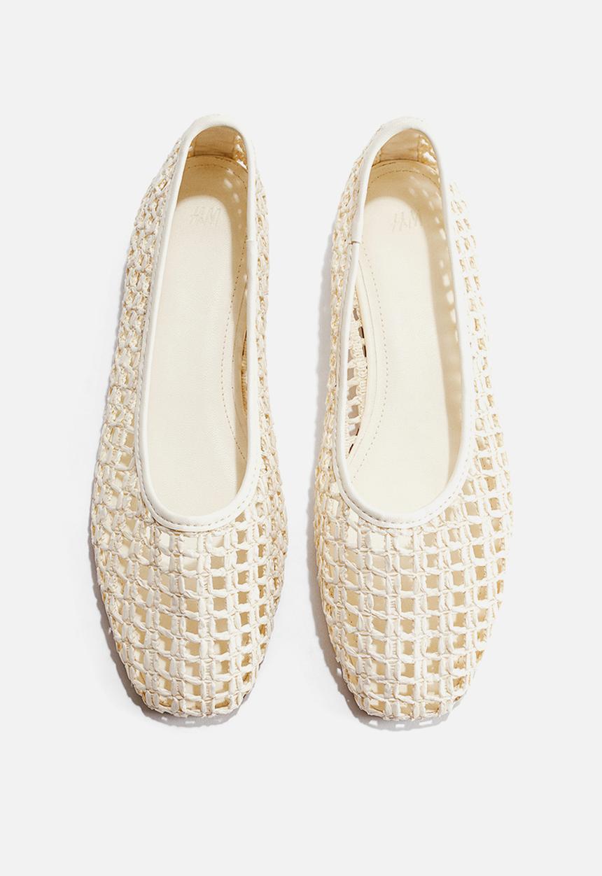 H&M - Straw ballet flats - cream