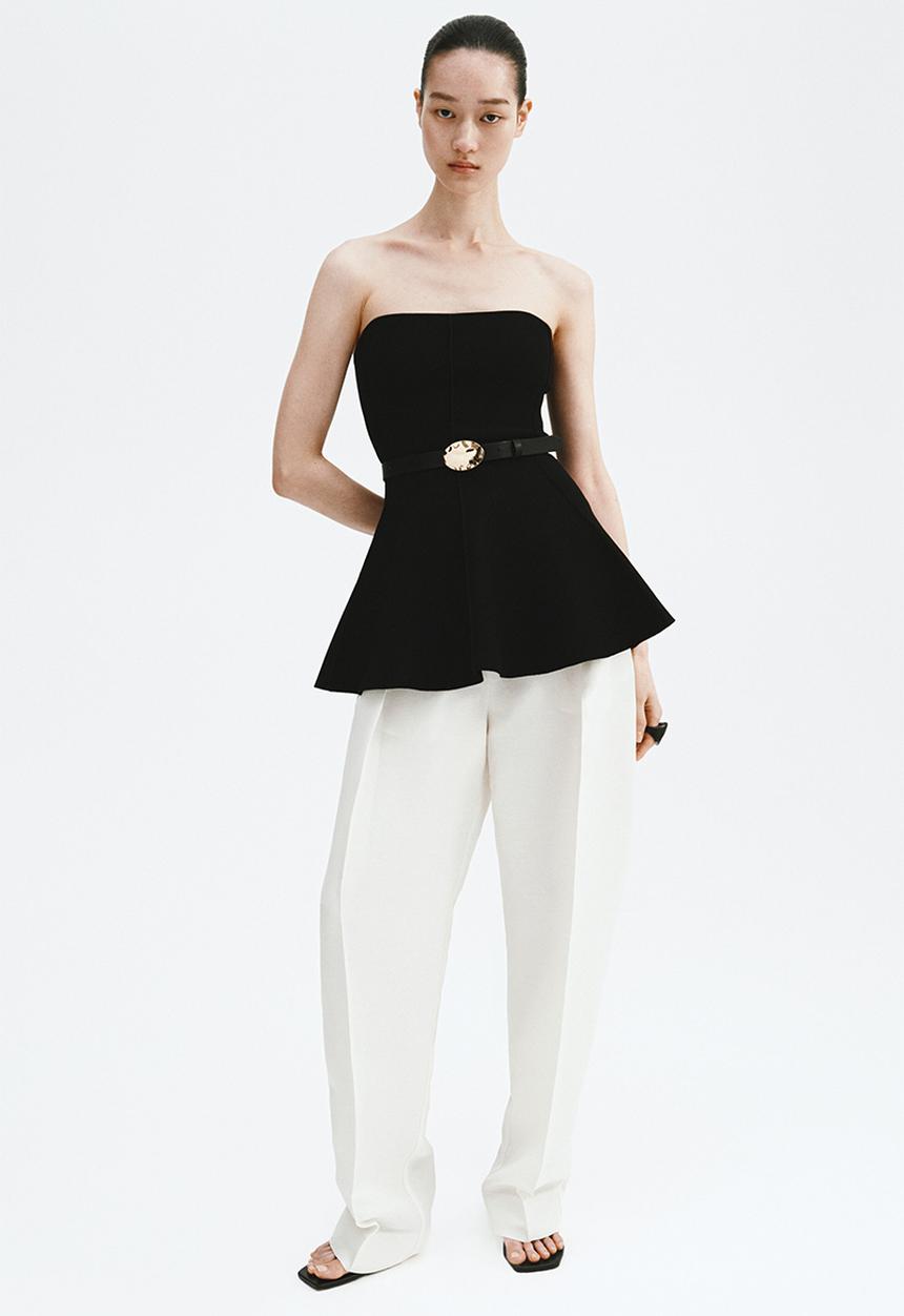 H&M - Peplum tube top - black