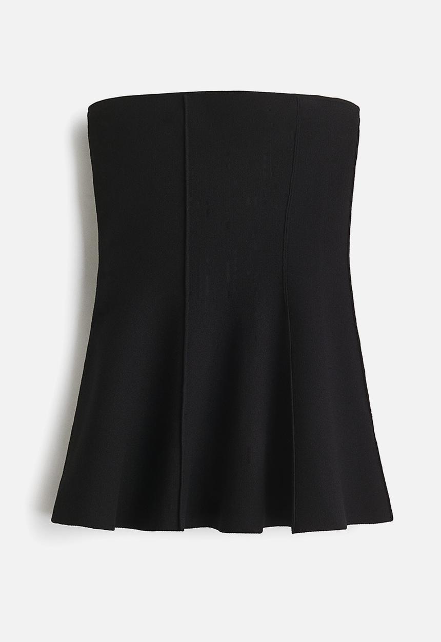 H&M - Peplum tube top - black