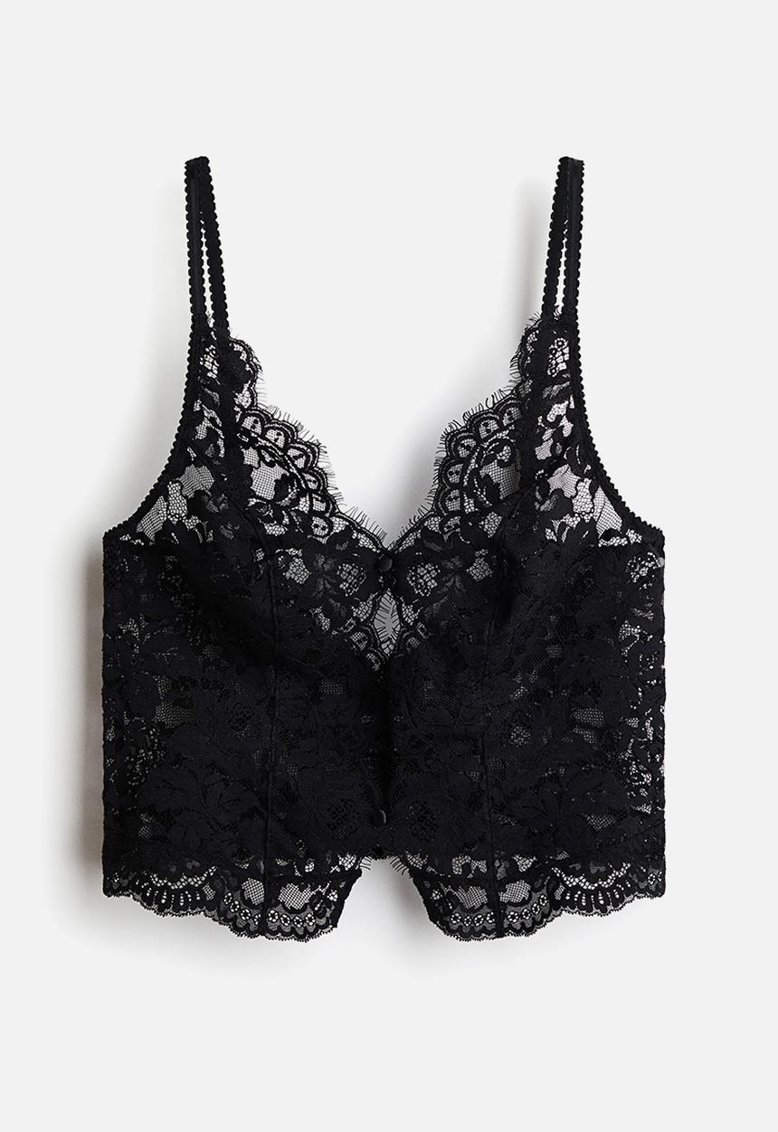 H&M - Lace bustier - black