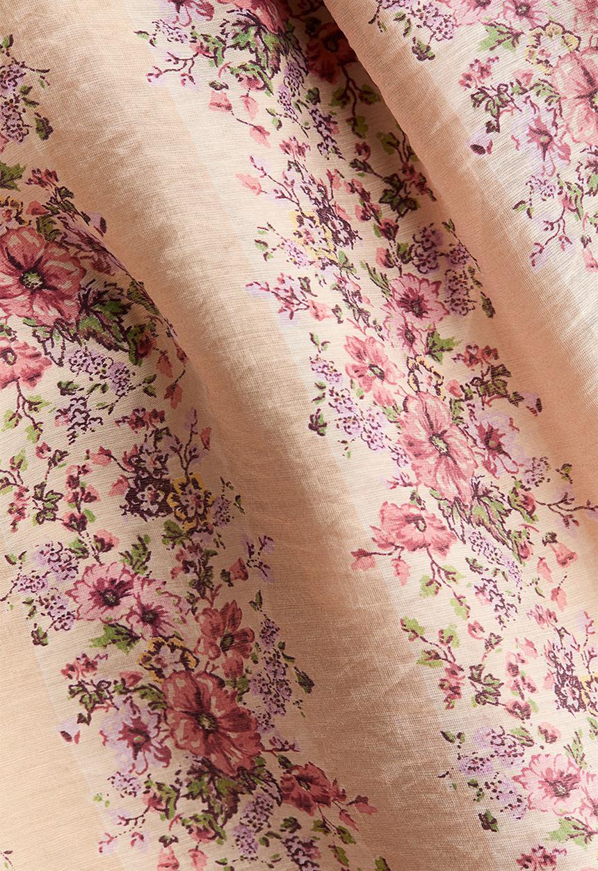 H&M - Flared-skirt halterneck dress - light dusty pink/floral