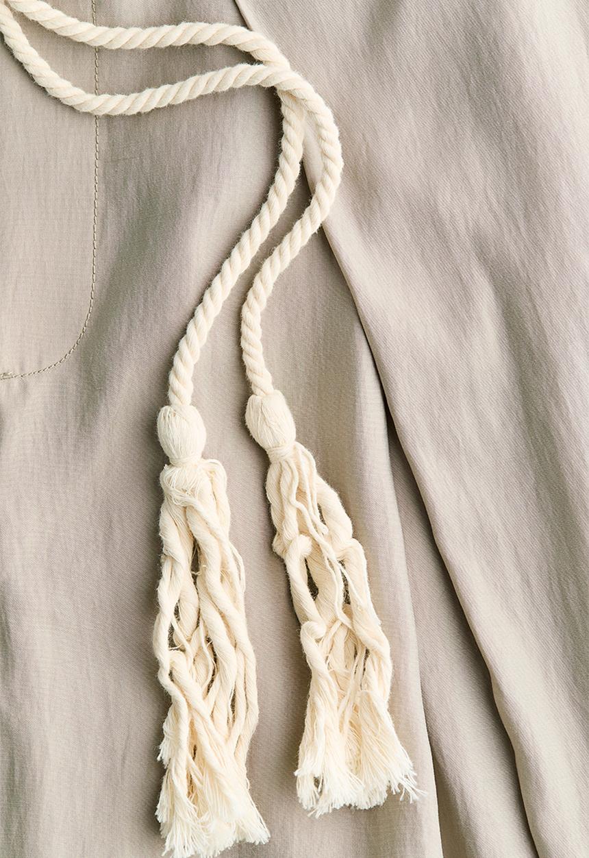 H&M - Wrap-detail drawstring trousers - beige