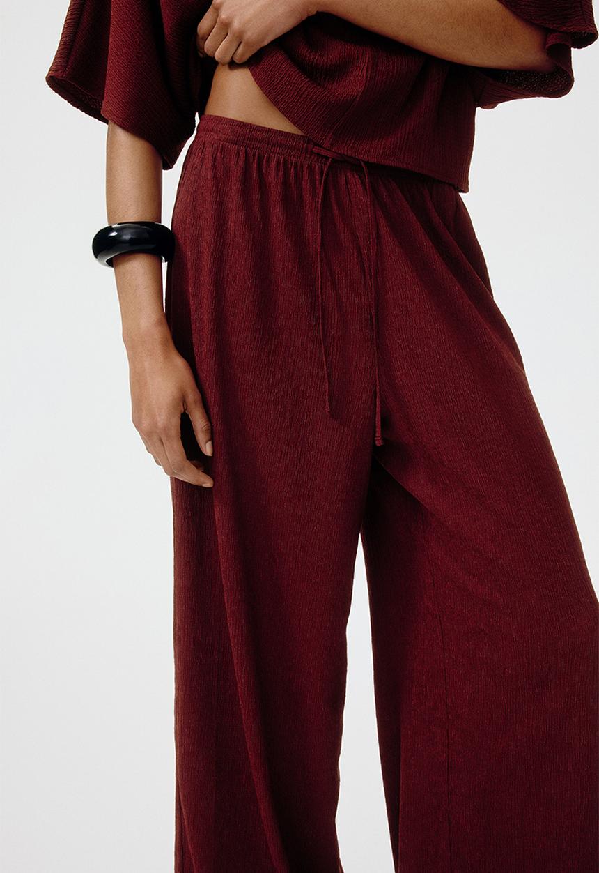 H&M - Wide pull-on trousers - dark rust red