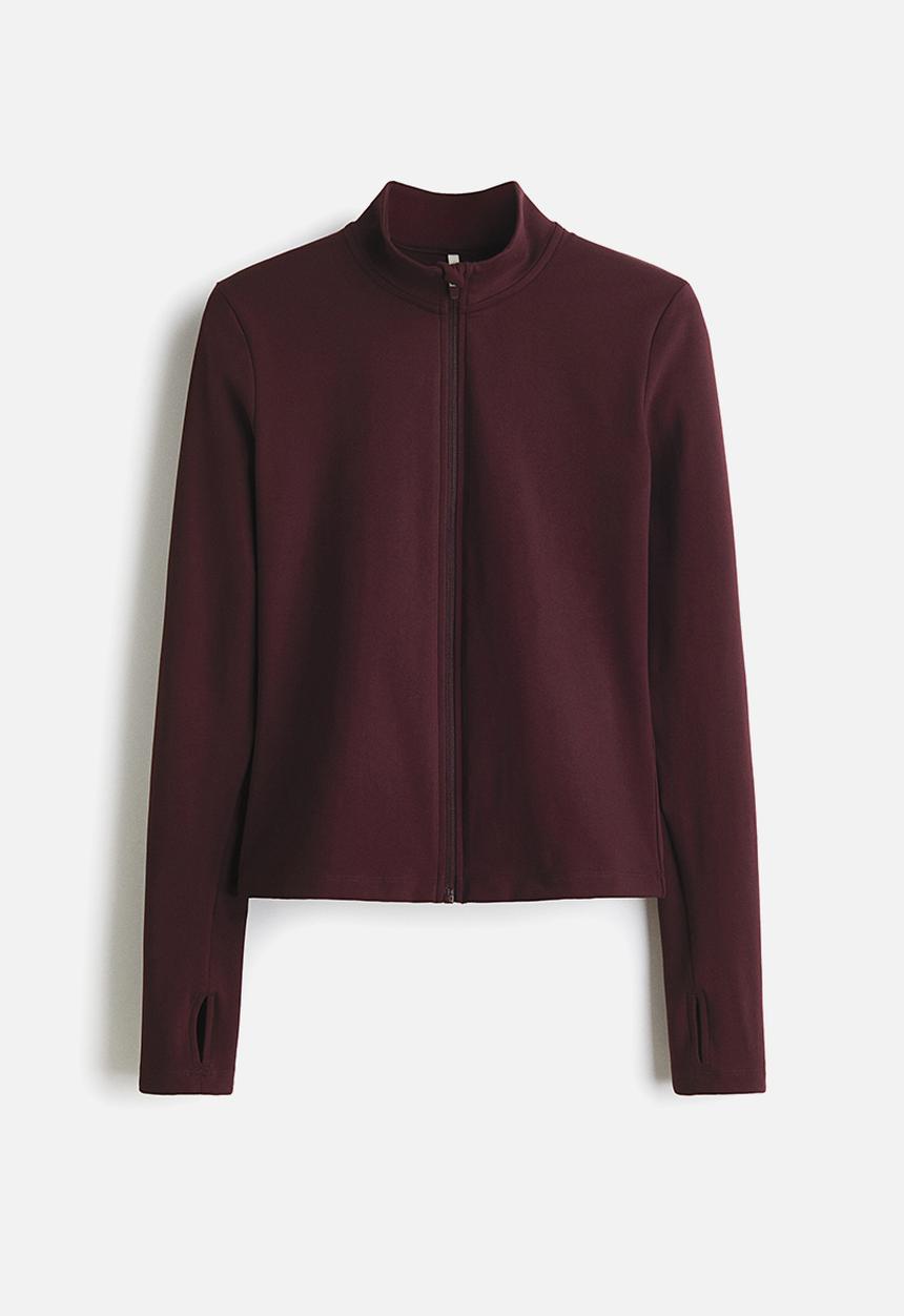 H&M - Zip-through sports jacket with softmove? - chocolate plum