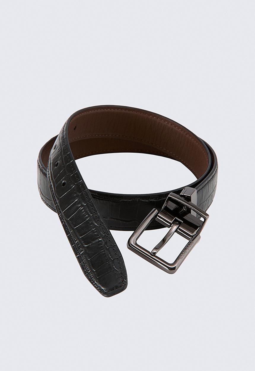 H&M - Reversible leather belt - black