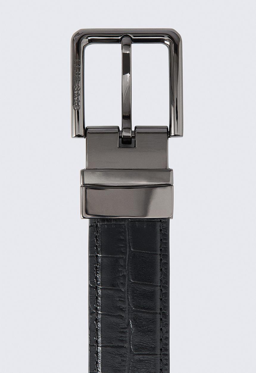 H&M - Reversible leather belt - black
