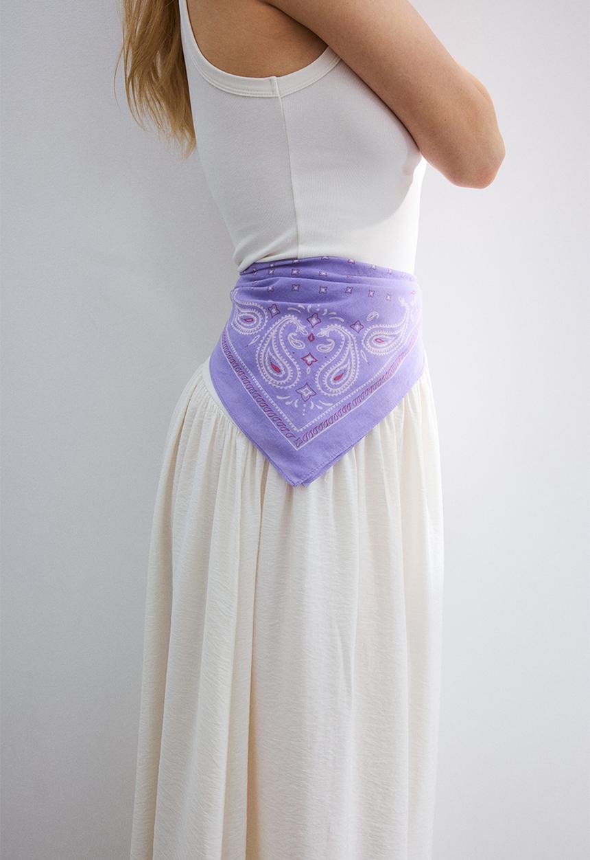 H&M - Patterned cotton scarf - purple/paisley pattern