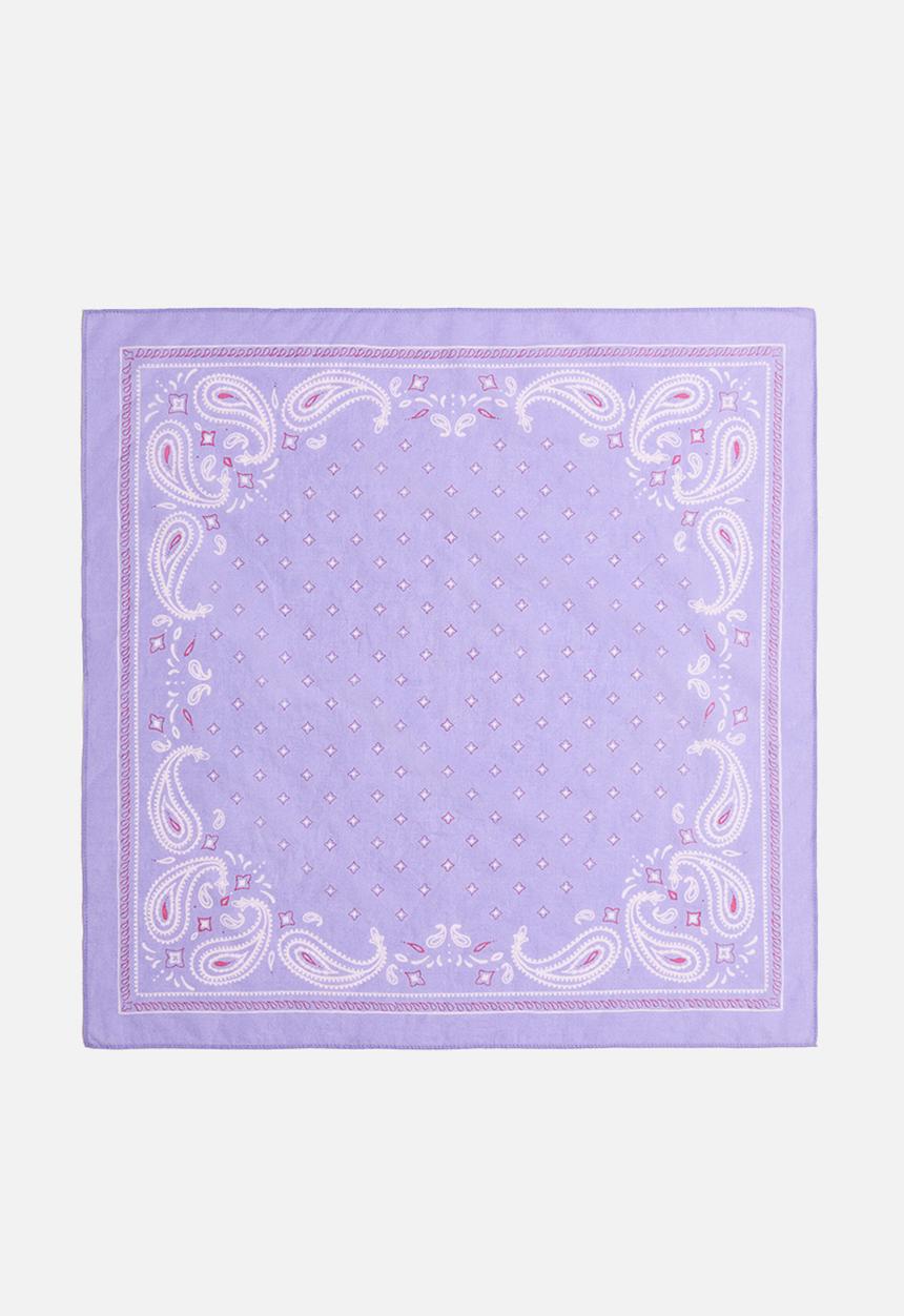 H&M - Patterned cotton scarf - purple/paisley pattern