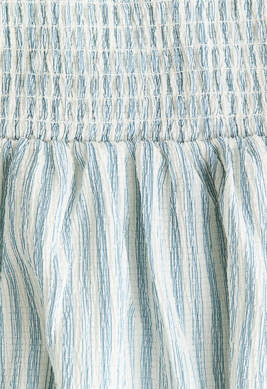 H&M - Smocked strappy dress - cream/light blue striped