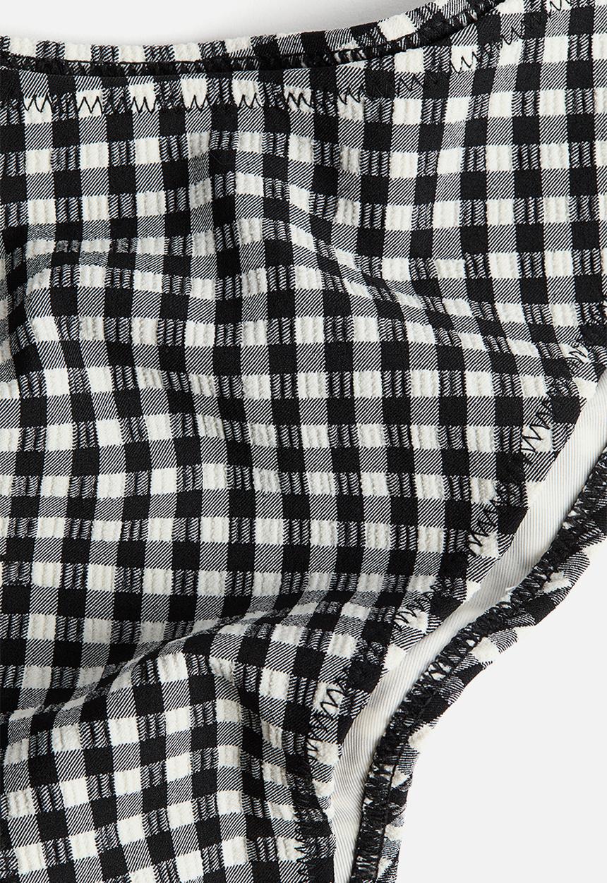 H&M - Cheeky bikini bottoms - black/gingham check