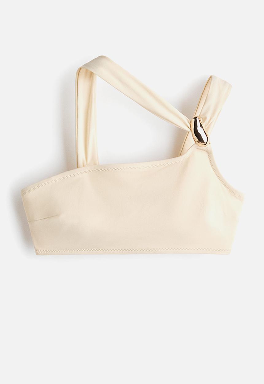 H&M - Padded one-shoulder bikini top - light beige