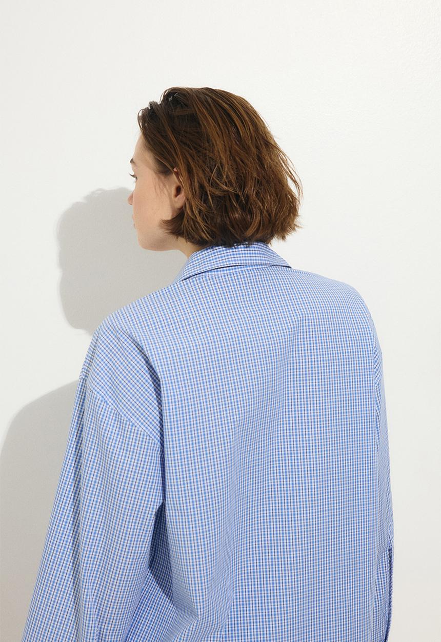 H&M - Oversized beach shirt - blue/checked
