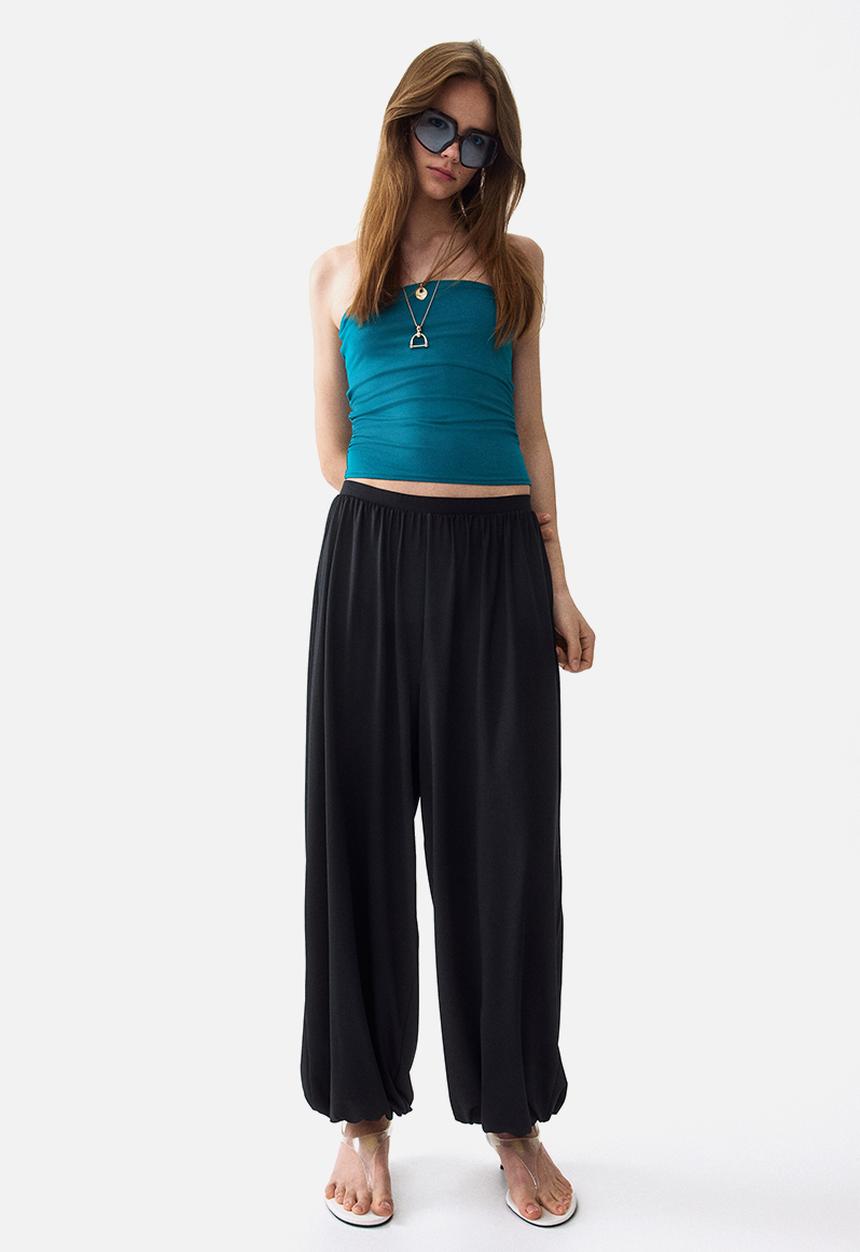 H&M - Gathered tube top - dark turquoise