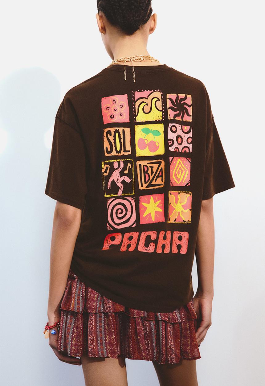 H&M - Oversized print-motif t-shirt - dark brown/pacha