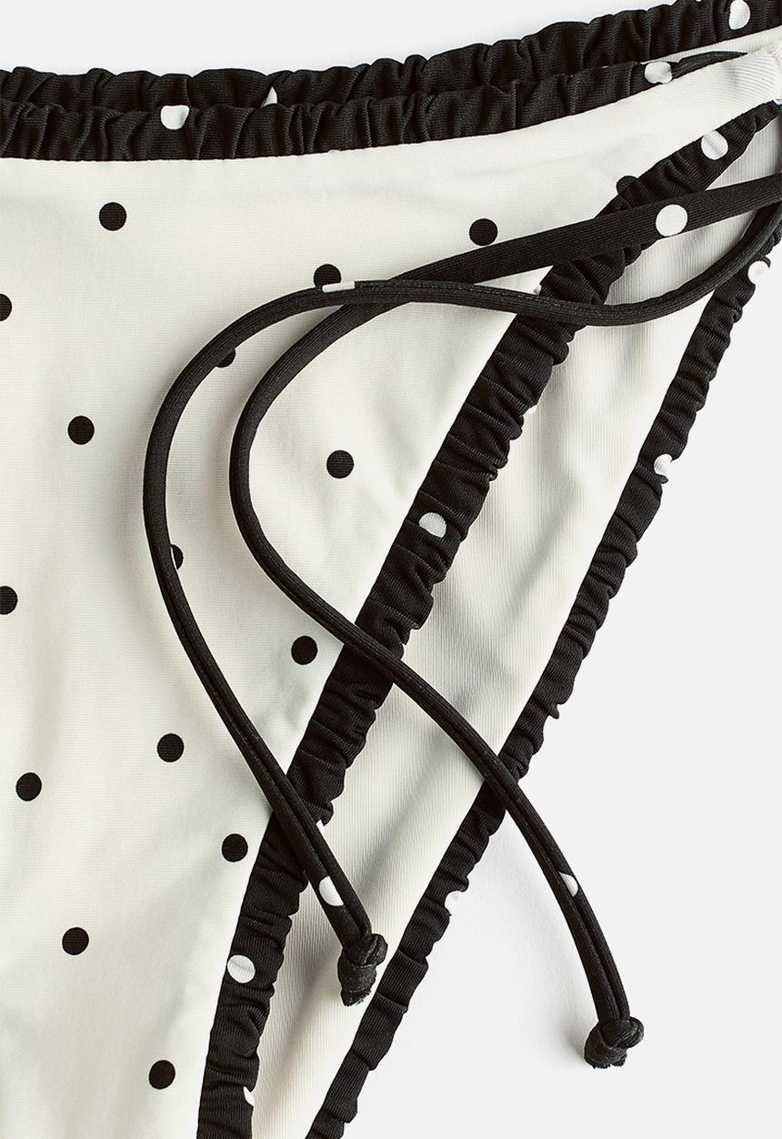H&M - Cheeky tie tanga bikini bottoms - white/polka dot