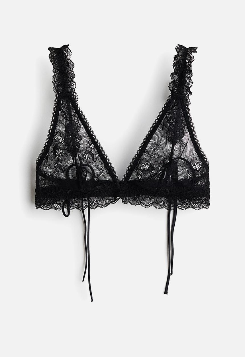 H&M - Soft lace bra - black