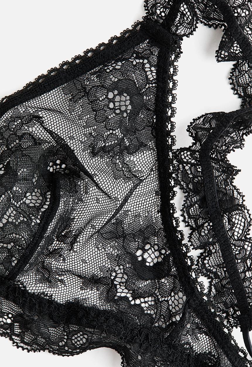 H&M - Soft lace bra - black