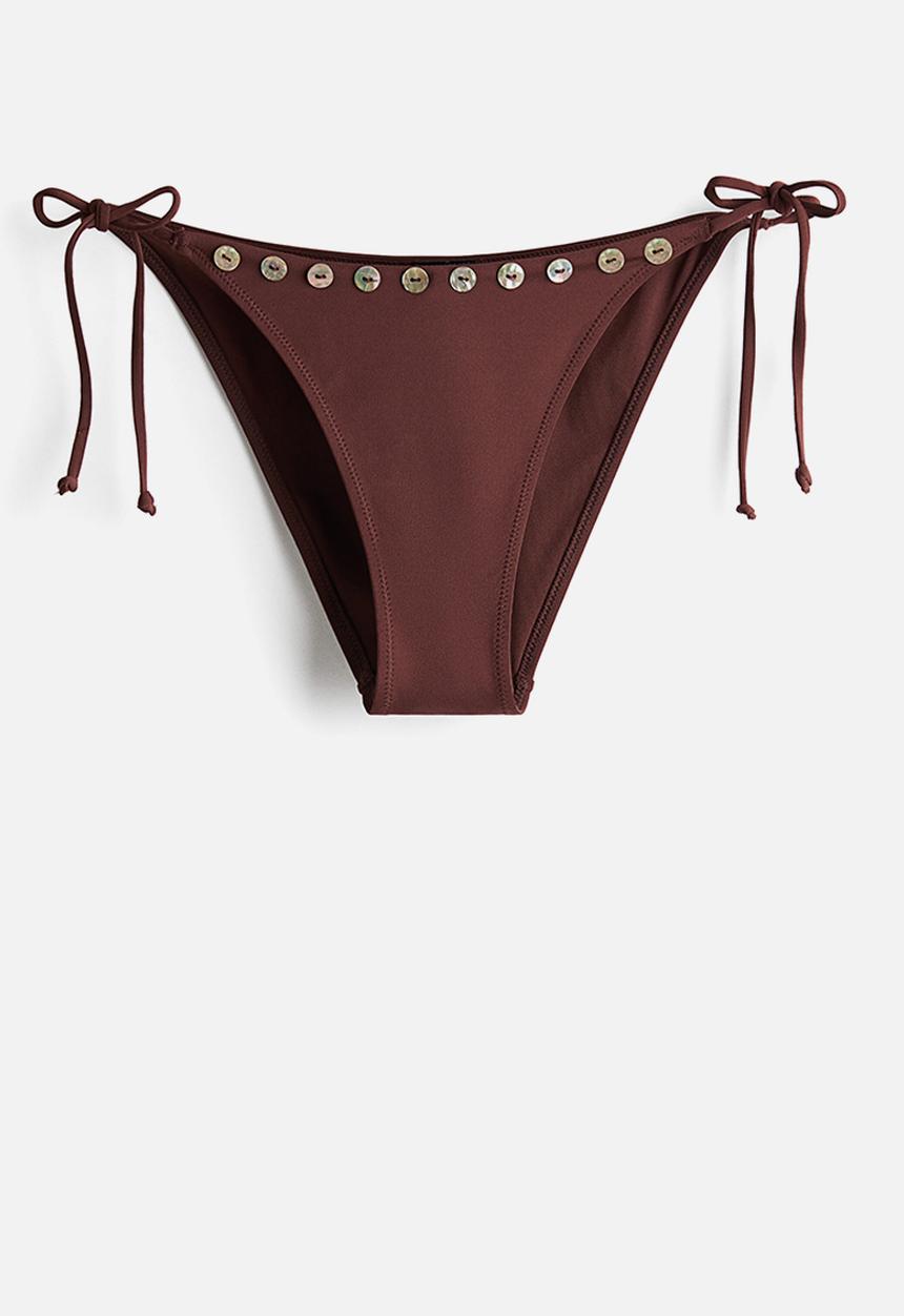 H&M - Cheeky tie tanga bikini bottoms - dark brown