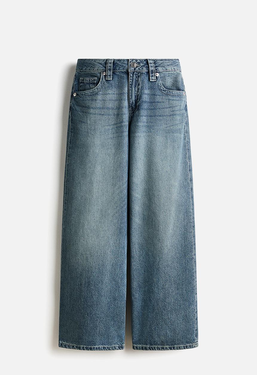 H&M - Baggy wide low waist jeans - denim blue