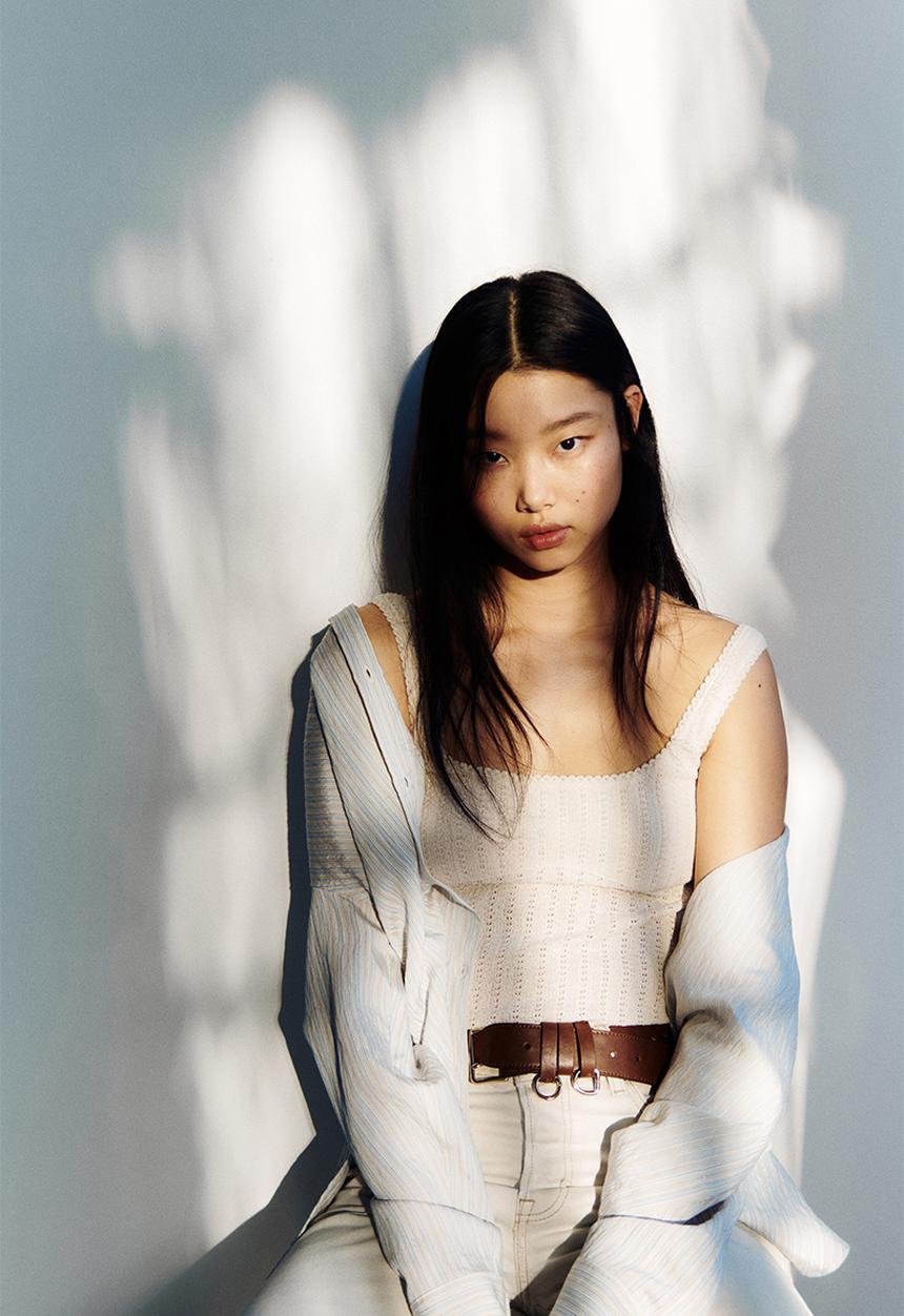 H&M - Pointelle-knit top - cream