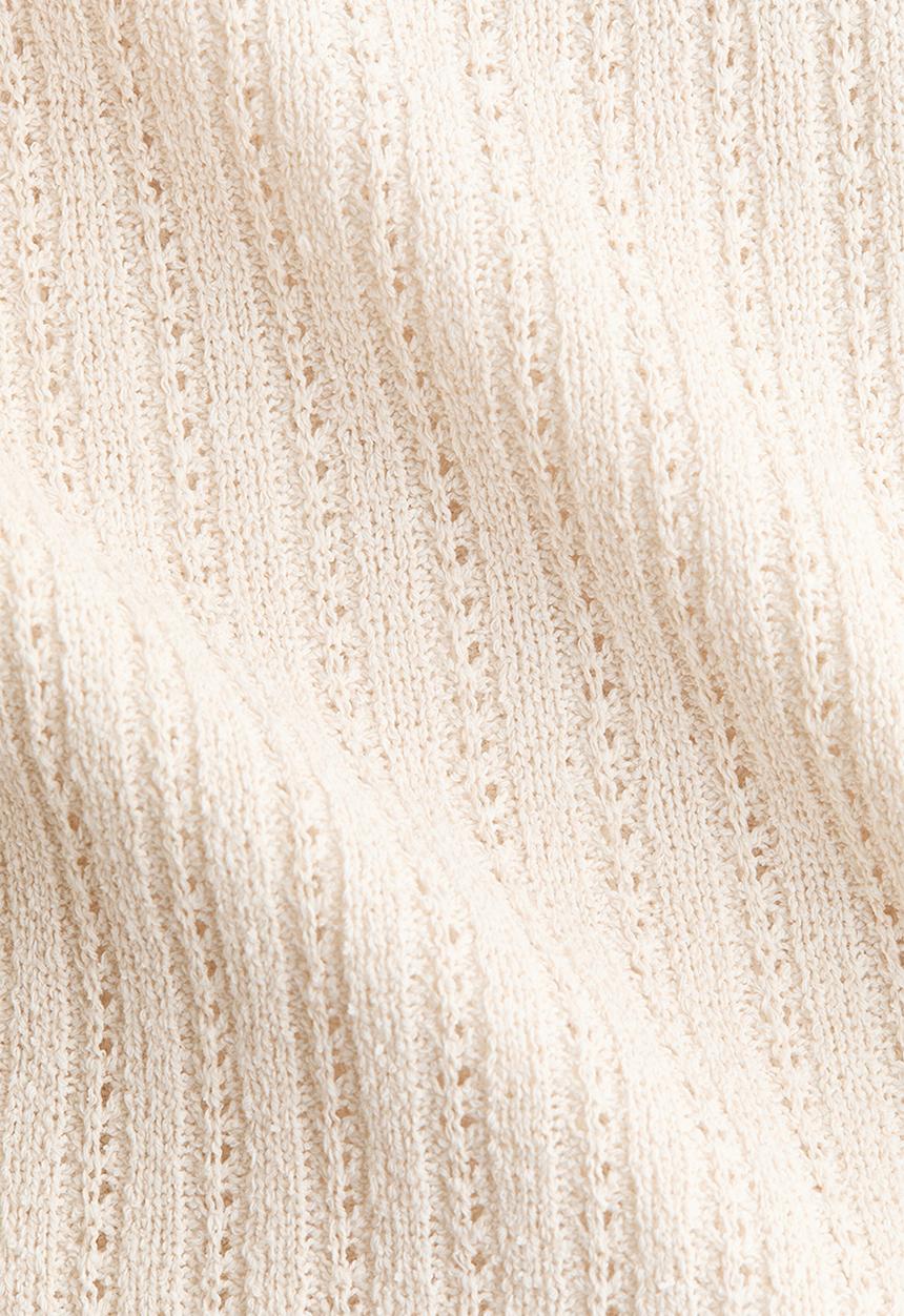 H&M - Pointelle-knit top - cream