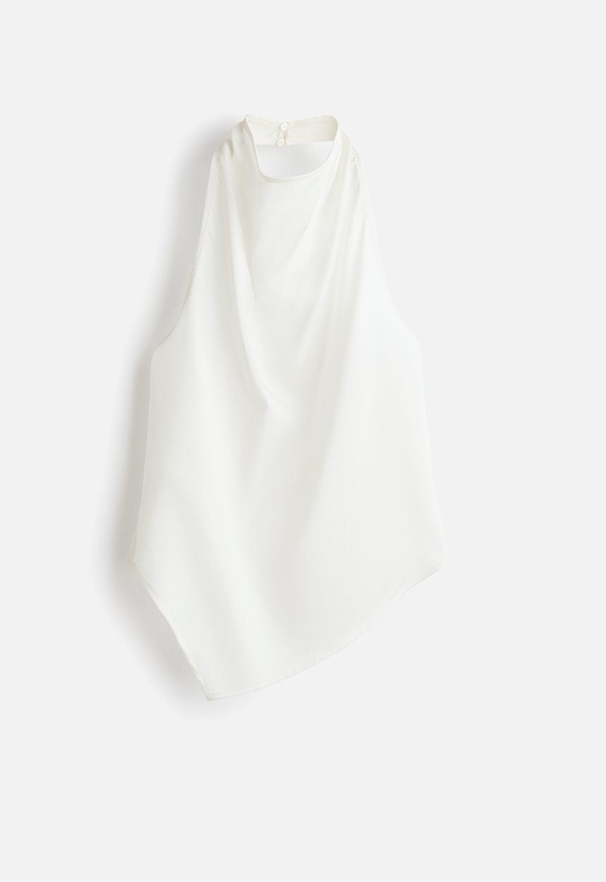 H&M - Asymmetric halterneck top - cream