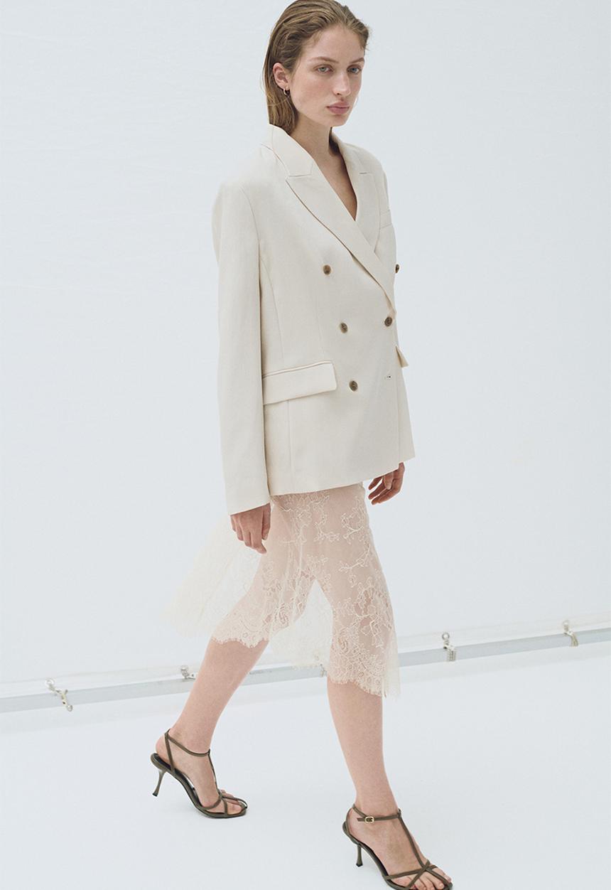 H&M - Double-breasted blazer - light beige