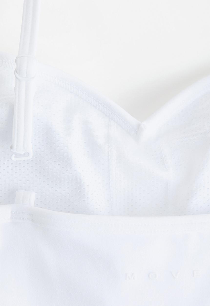 H&M - Slim fit sports strappy top with drymove - white