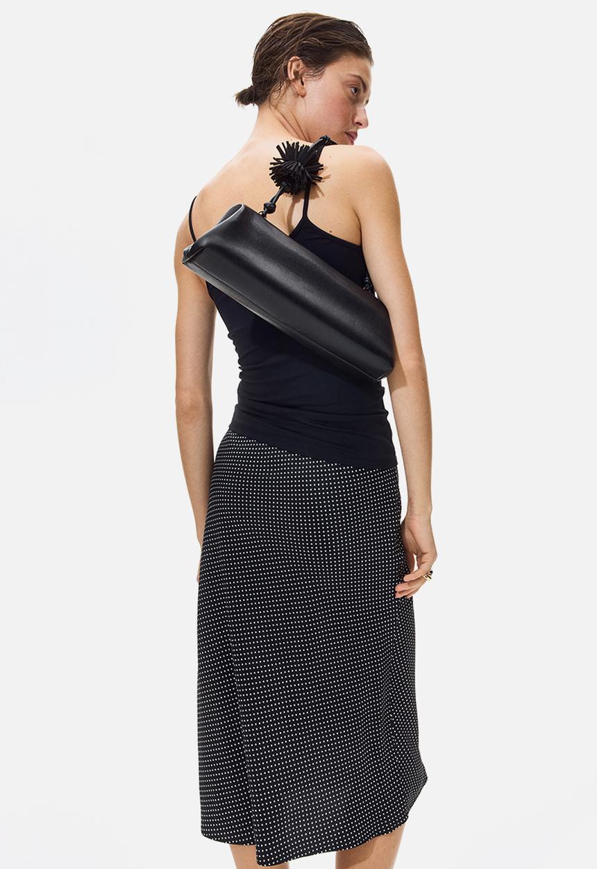 H&M - Viscose slip skirt - black/white spotted