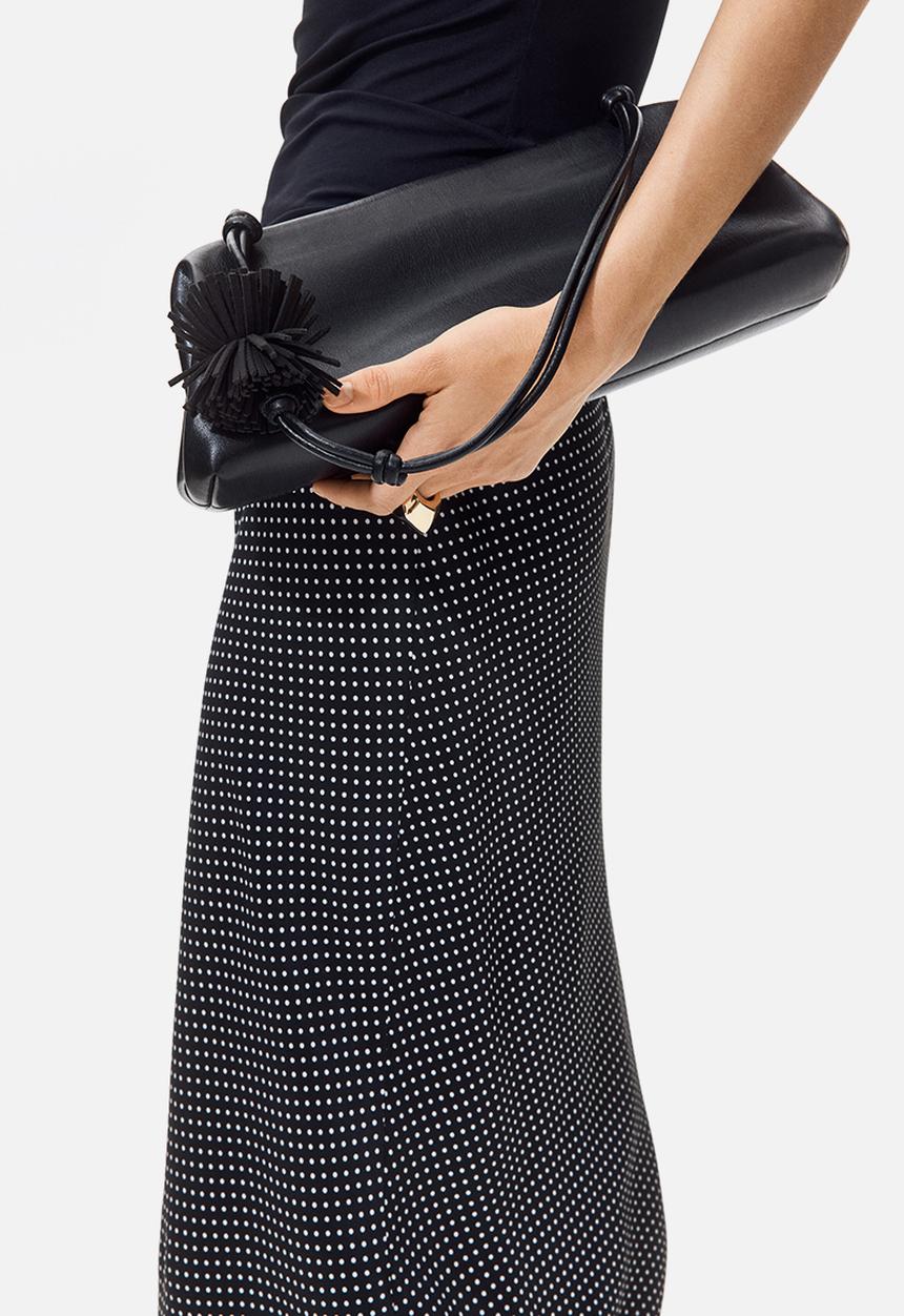 H&M - Viscose slip skirt - black/white spotted