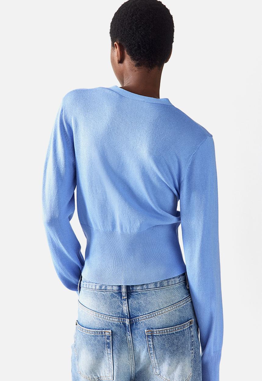 H&M - Fine-knit cardigan - dusty blue