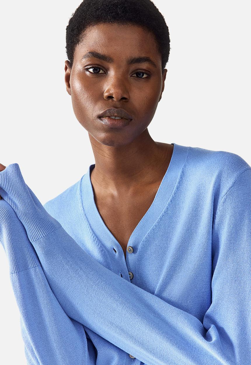 H&M - Fine-knit cardigan - dusty blue
