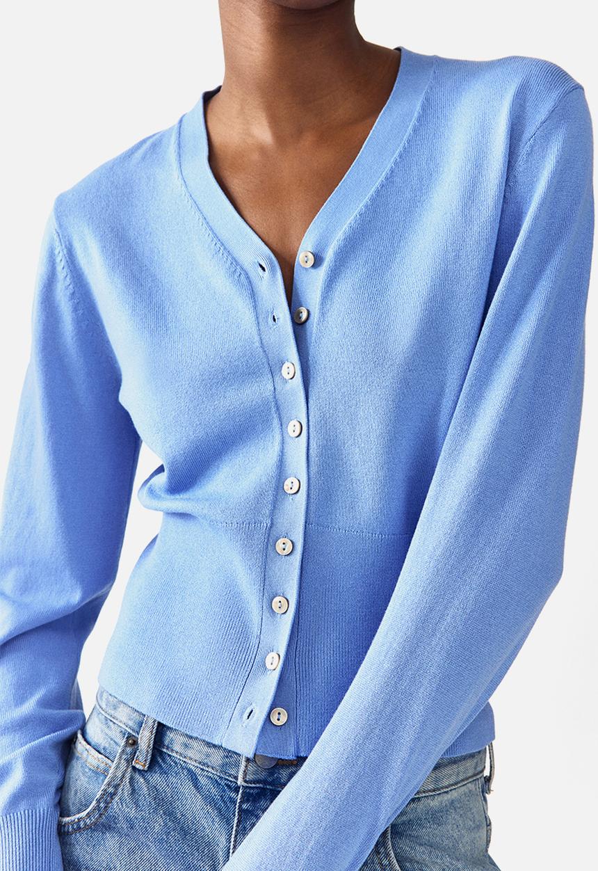H&M - Fine-knit cardigan - dusty blue