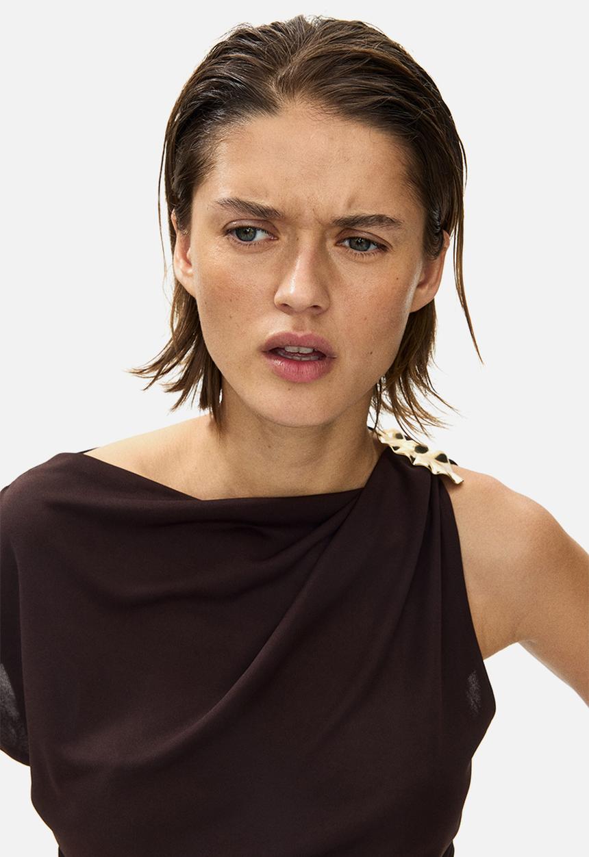 H&M - Draped jersey top - dark brown