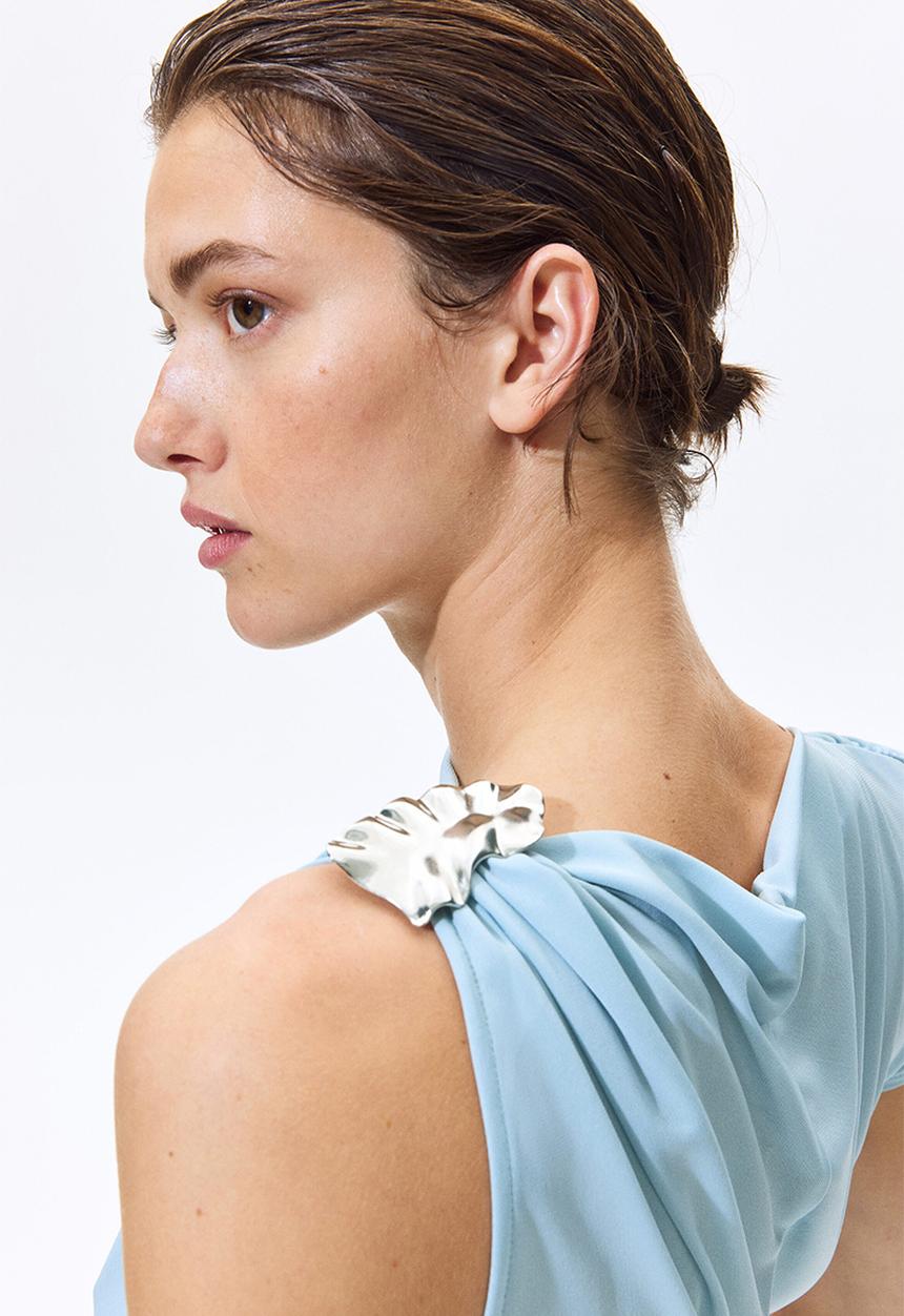 H&M - Draped jersey top - light blue