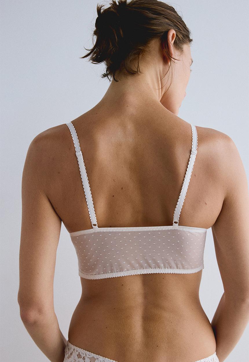 H&M - Lace bralette - pale beige