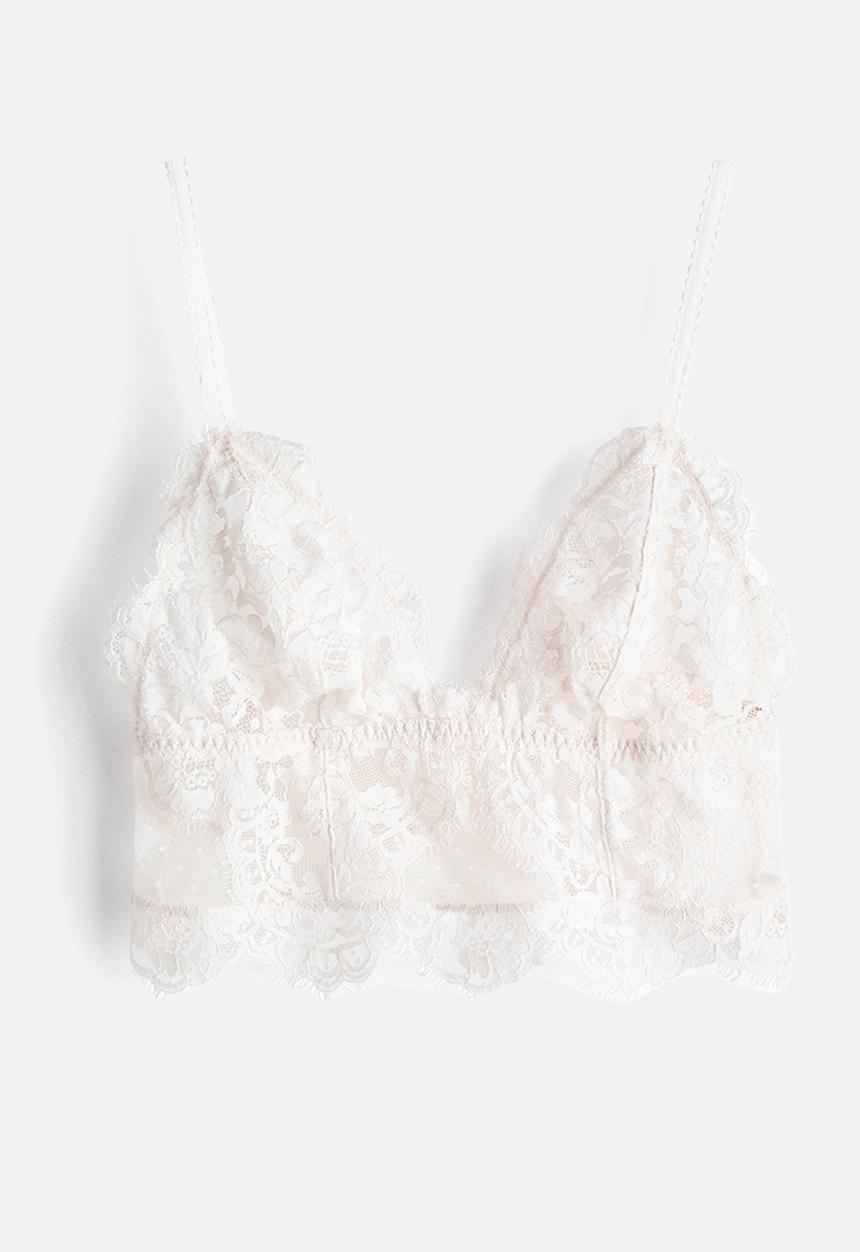 H&M - Lace bralette - pale beige