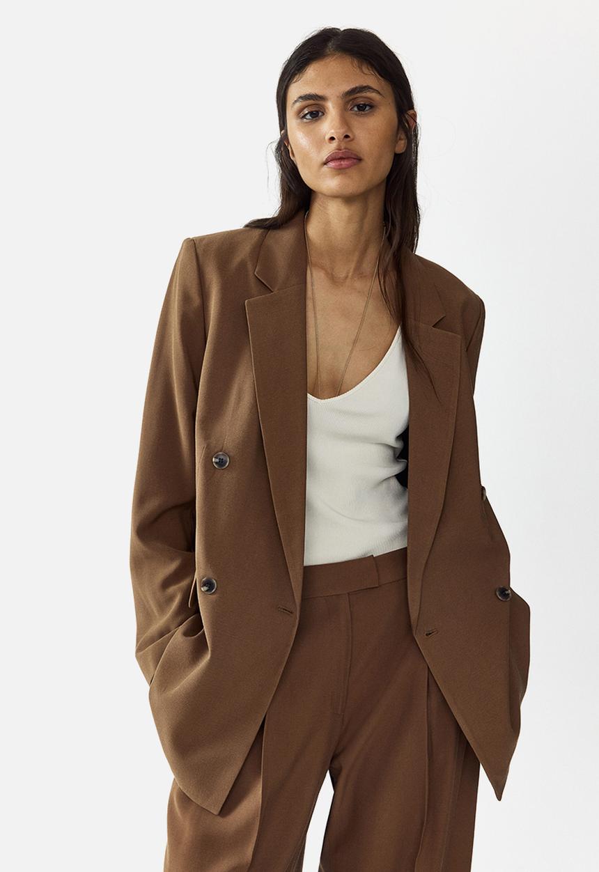 H&M - Double-breasted blazer - brown