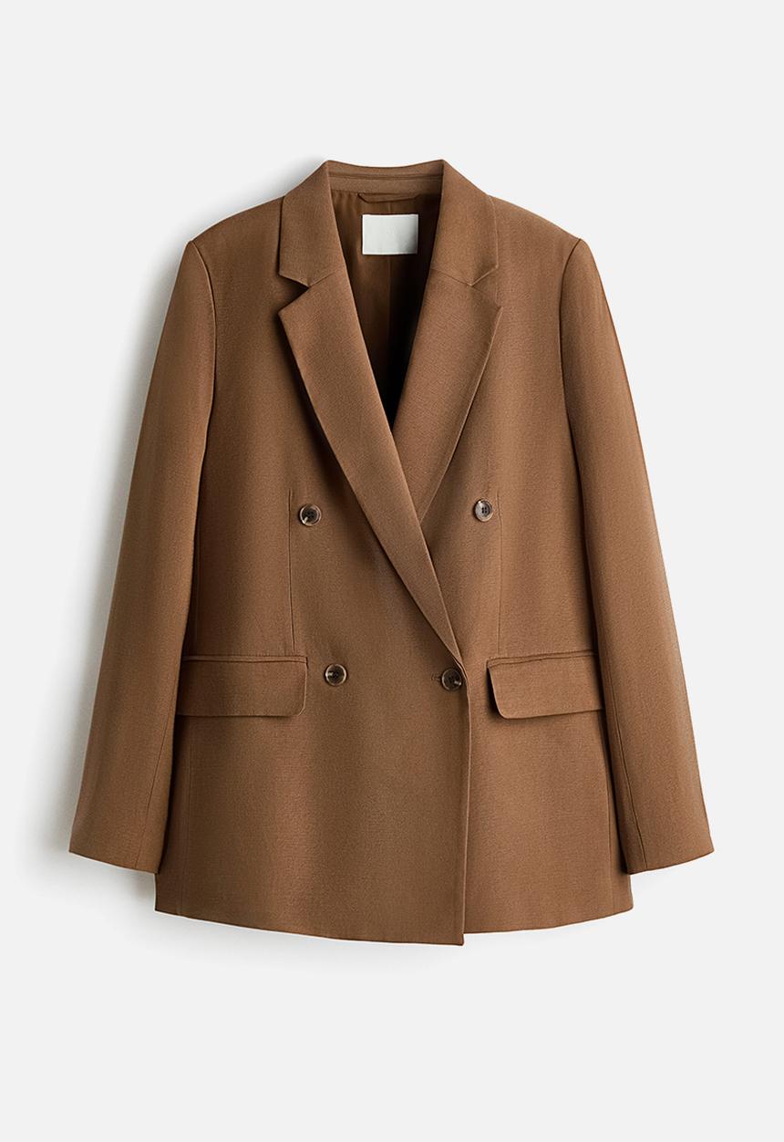 H&M - Double-breasted blazer - brown
