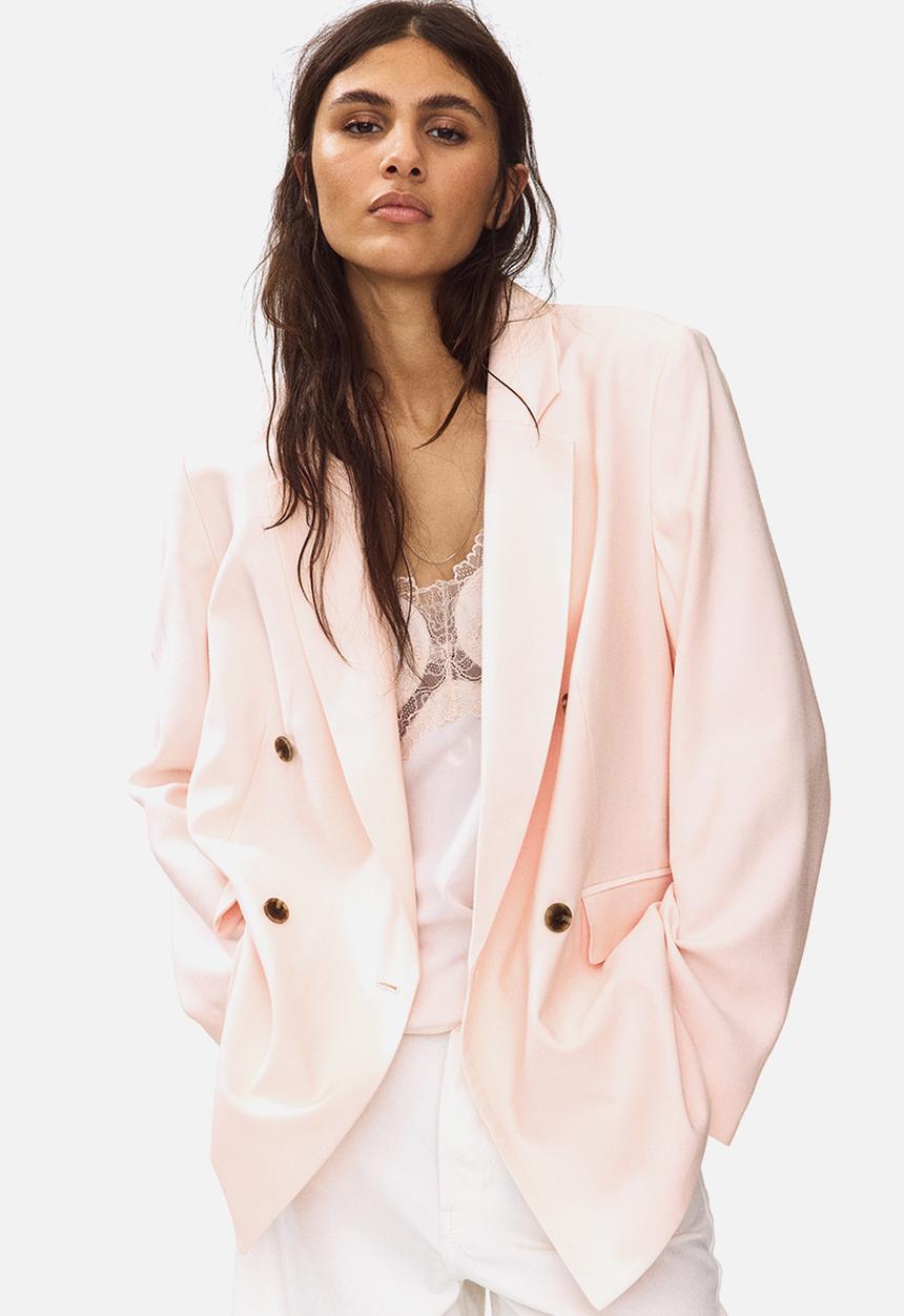 H&M - Double-breasted blazer - light pink