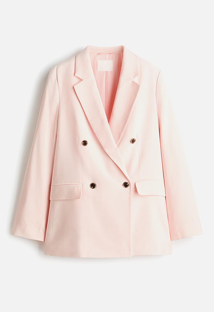 H&M - Double-breasted blazer - light pink