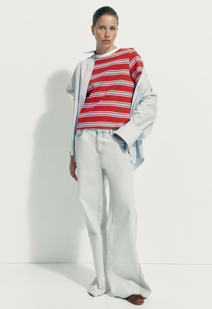 H&M - Cotton T-shirt - red/striped