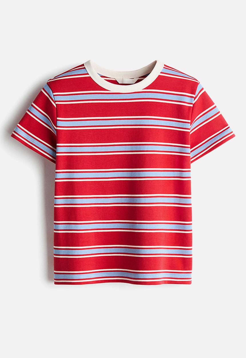 H&M - Cotton T-shirt - red/striped