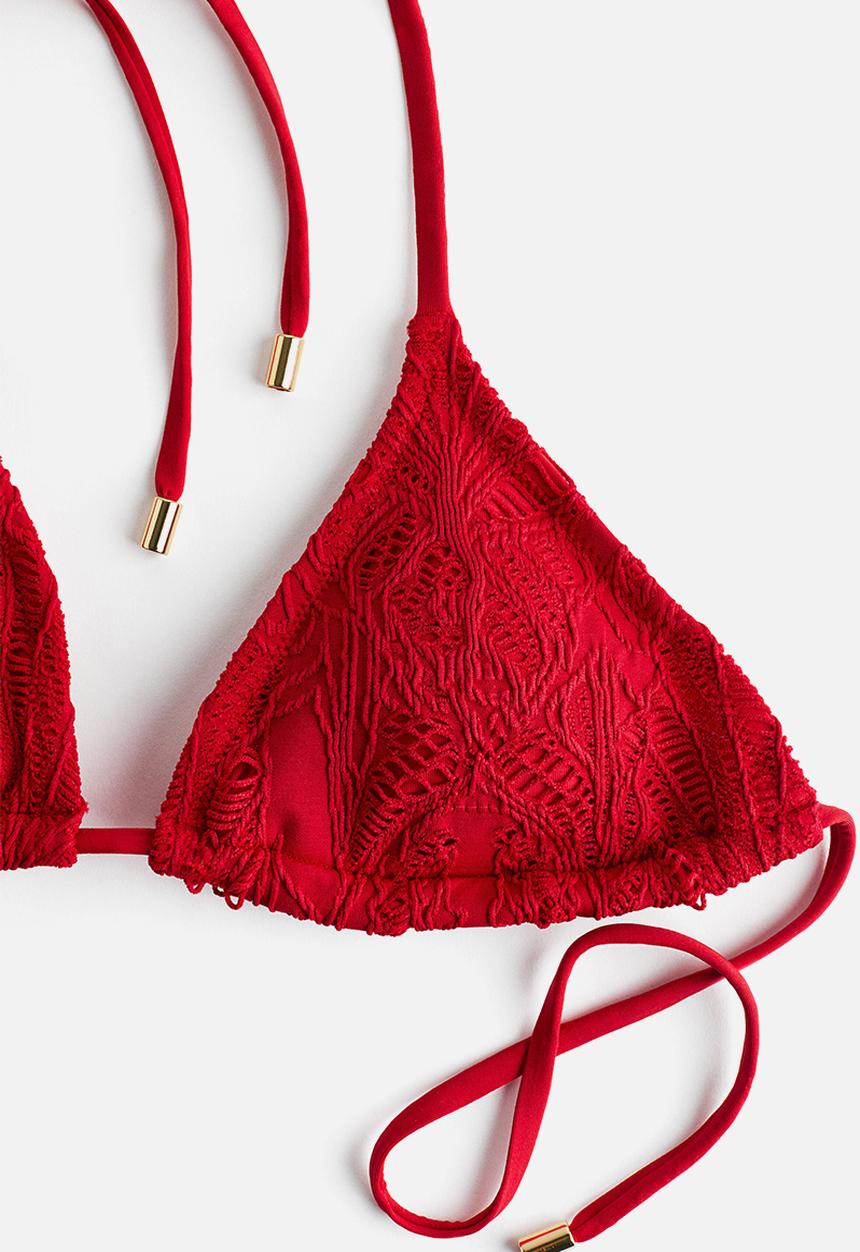 H&M - Padded triangle bikini top - red