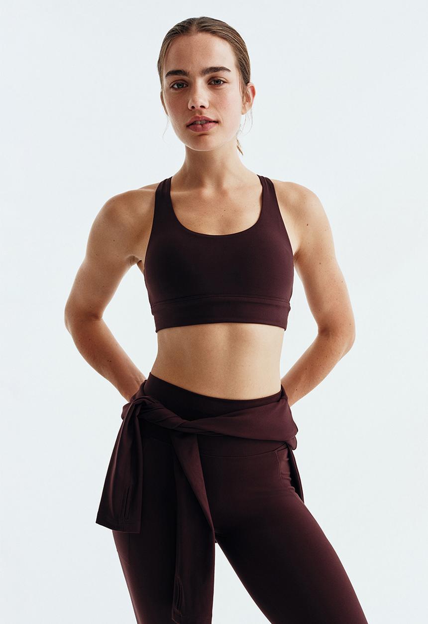 H&M - Medium support sports bra with softmove? - chocolate plum
