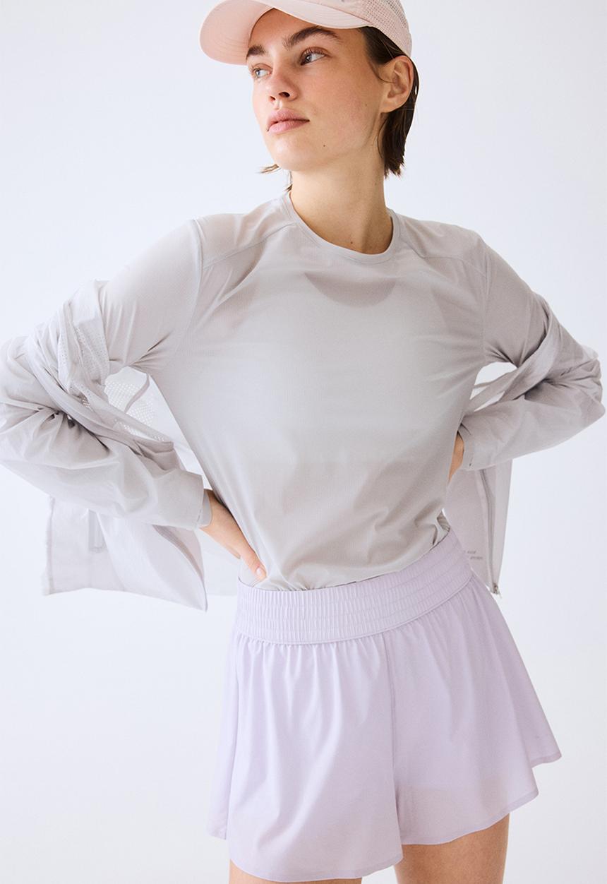 H&M - Layered sports shorts with pocket - lilac