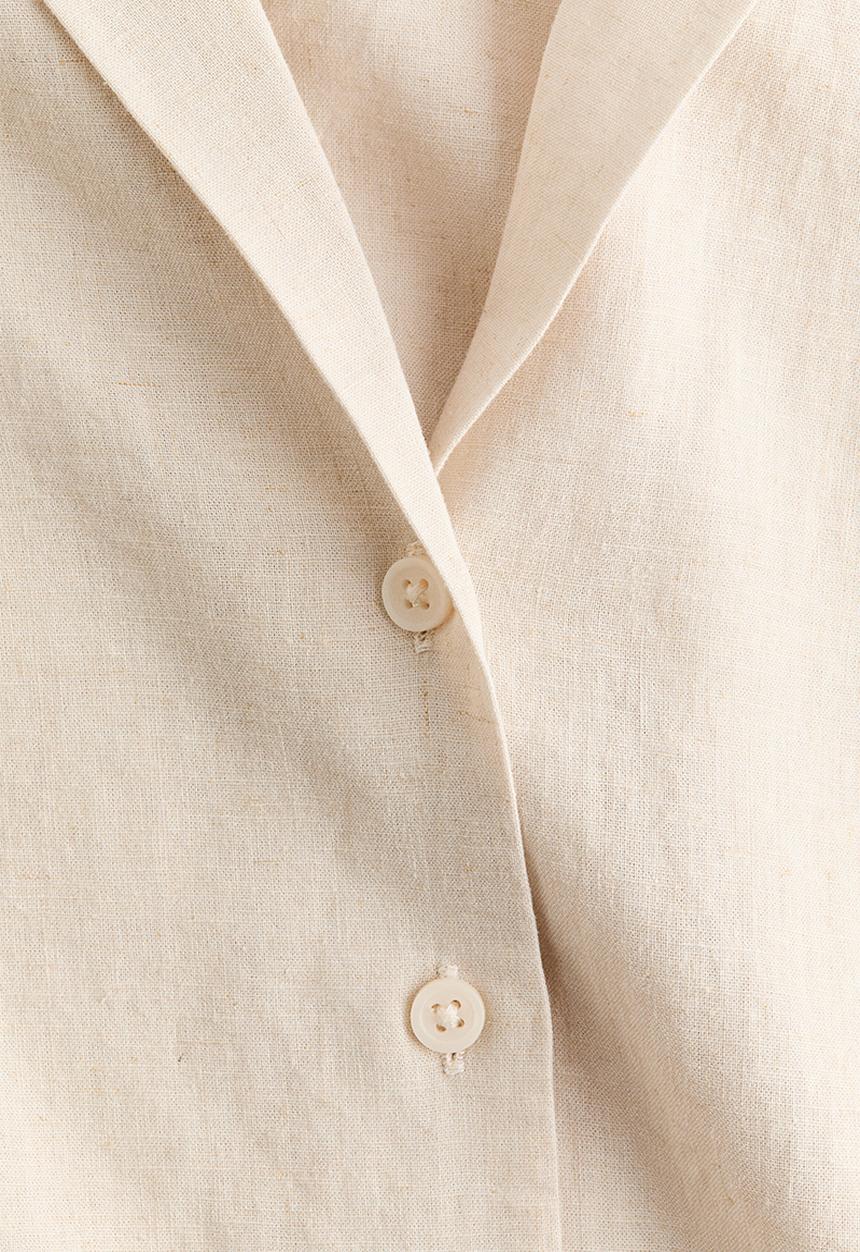 H&M - Linen-blend resort shirt - light beige