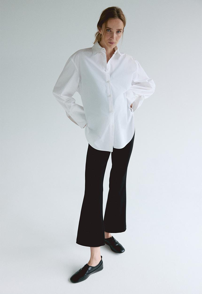 H&M - Mama flared interlock trousers - black