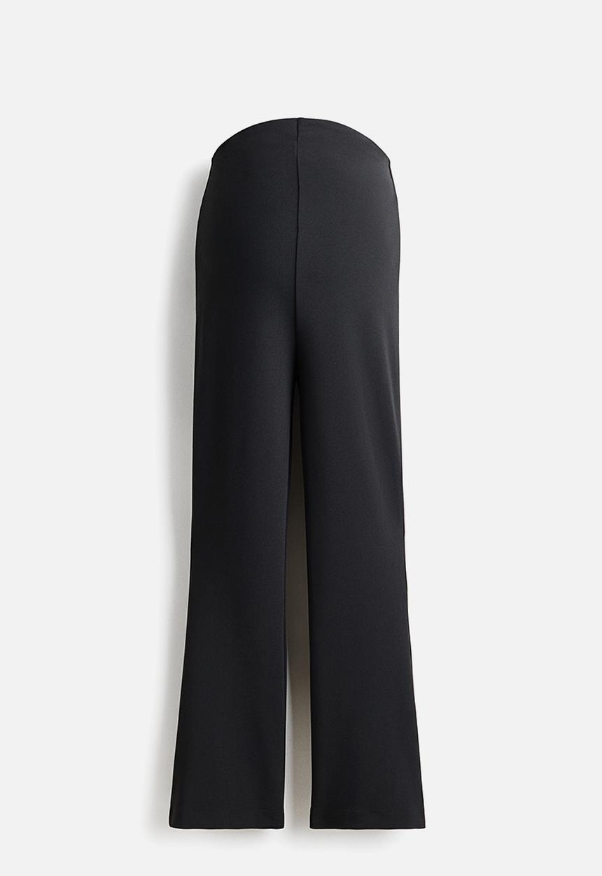 H&M - Mama flared interlock trousers - black