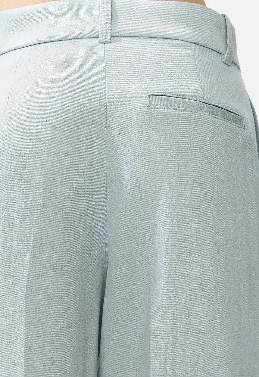 H&M - Wide linen-blend trousers - dusty turquoise